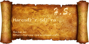 Harcsár Sára névjegykártya